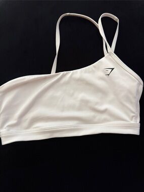 Gymshark White Asymmetric One-Shoulder Sports Bra